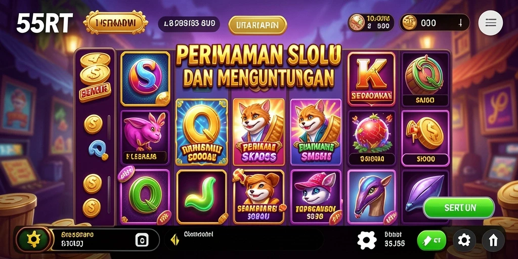Gameplay Slot 55RT yang mendebarkan dengan peluang menang tinggi.
