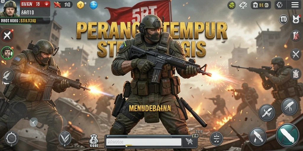 Gameplay menegangkan dalam aksi pertempuran TPS.