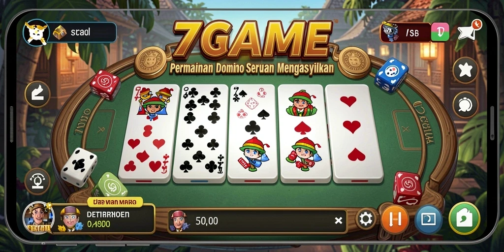 Tampilan gameplay seru di 7GAME dengan Domino.