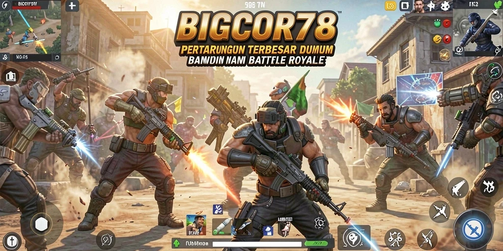 Screenshot medan tempur epik dari BIGCOR78 dengan aksi Battle Royale.