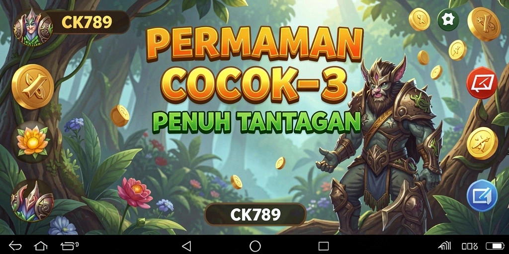 Screenshot CK789 menampilkan gameplay Match-3 yang seru dan penuh warna.