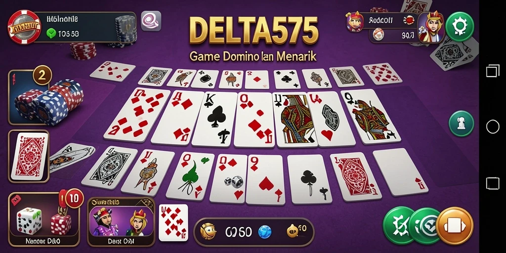 Screenshot DELTA575 menampilkan permainan domino yang seru dan dinamis.
