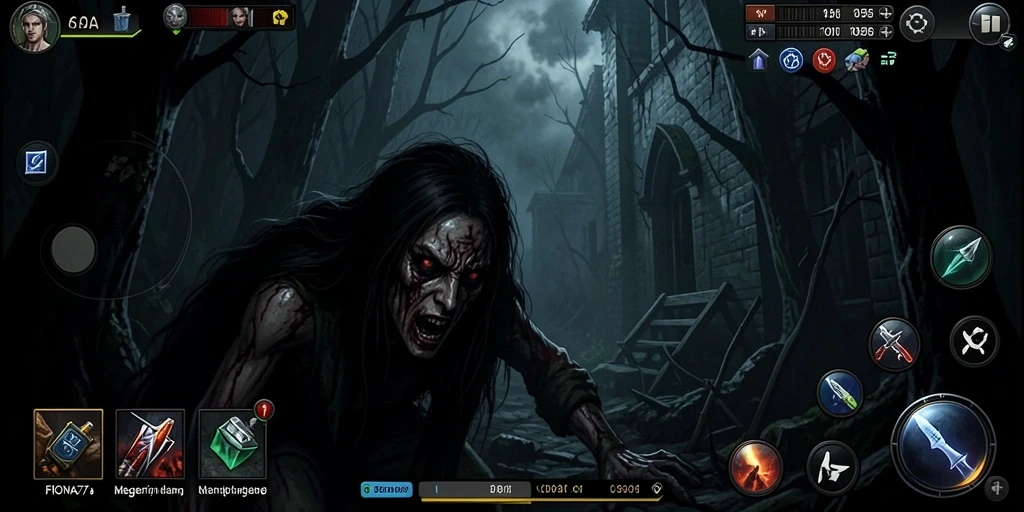 Tampilan gameplay menakutkan dari FIONA77 yang mencekam.