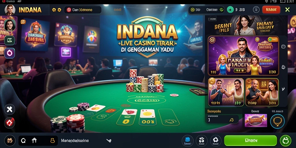 Tampilan gameplay seru di INDAAA yang menghadirkan suasana Live Casino.