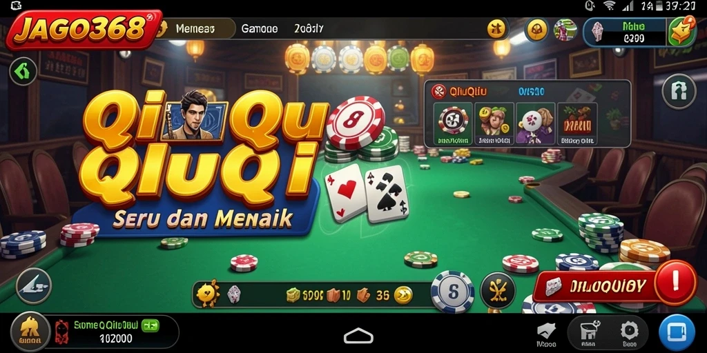 Tampilan dinamis permainan QiuQiu di JAGO368 yang menyenangkan.