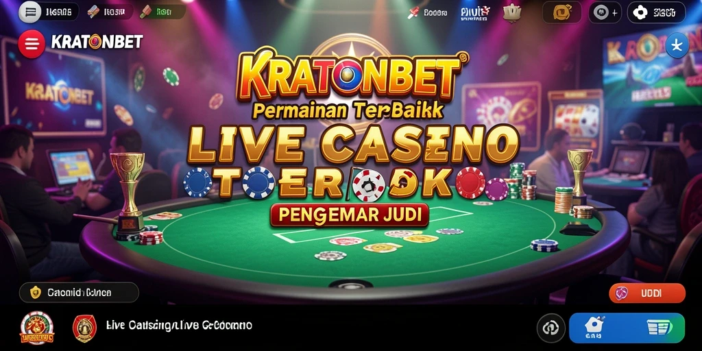 Screenshot gameplay KRATONBET menampilkan dealer langsung dan suasana kasino.