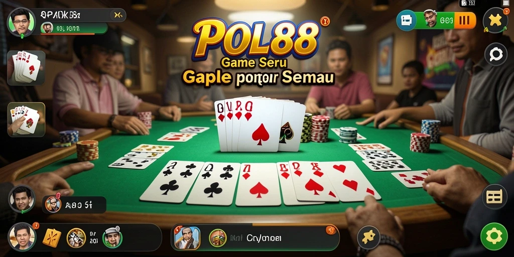 Tampilan gameplay seru Gaple di POL88 yang dapat dimainkan secara online.