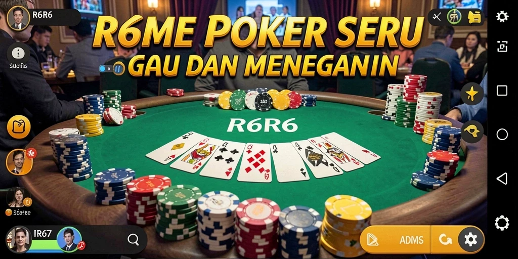 Tampilan gameplay Poker yang seru dan interaktif di R6R6.