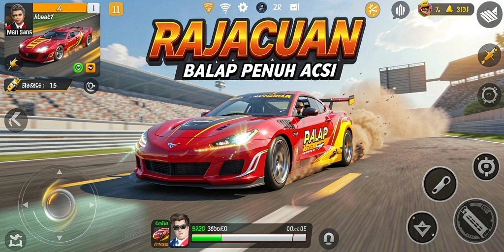 Gameplay balap yang seru dan menantang di RAJACUAN.