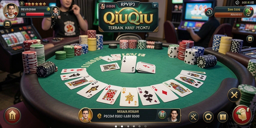 Tampilan gameplay RPVIP3 dengan aksi seru permainan QiuQiu.