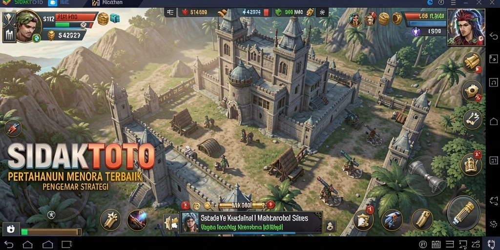 Tampilan gameplay menara dan strategi dalam SIDAKTOTO.