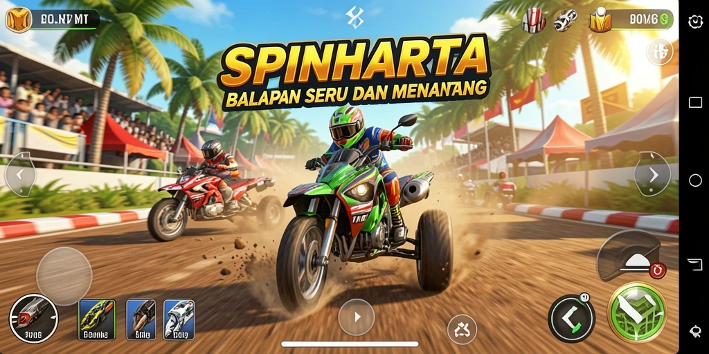Tampilan gameplay Racing yang seru dan menegangkan di SPINHARTA.