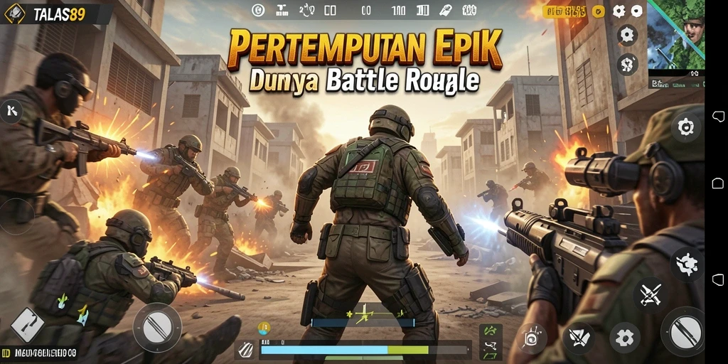 Gameplay <strong>TALAS89</strong> yang mendebarkan dalam pertempuran Battle Royale.