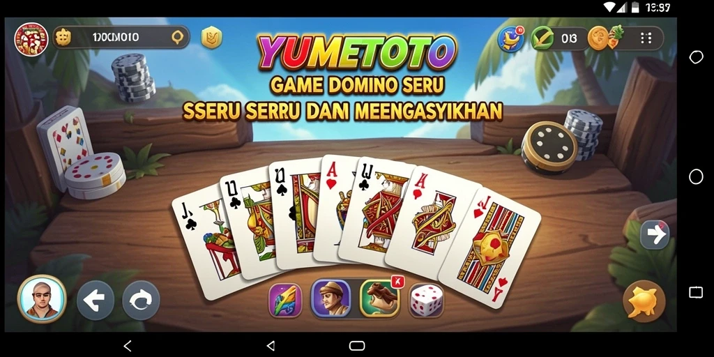 Screenshot gameplay YUMETOTO yang menampilkan suasana permainan Domino.